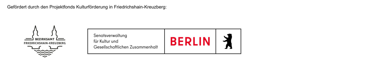 Logos der Berliner Senatsverwaltung für Kultur und Gesellschaftlichen Zusammenhalt sowie des Bezirksamtes Friedrichshain-Kreuzberg, Förderer von Mikrokosmos